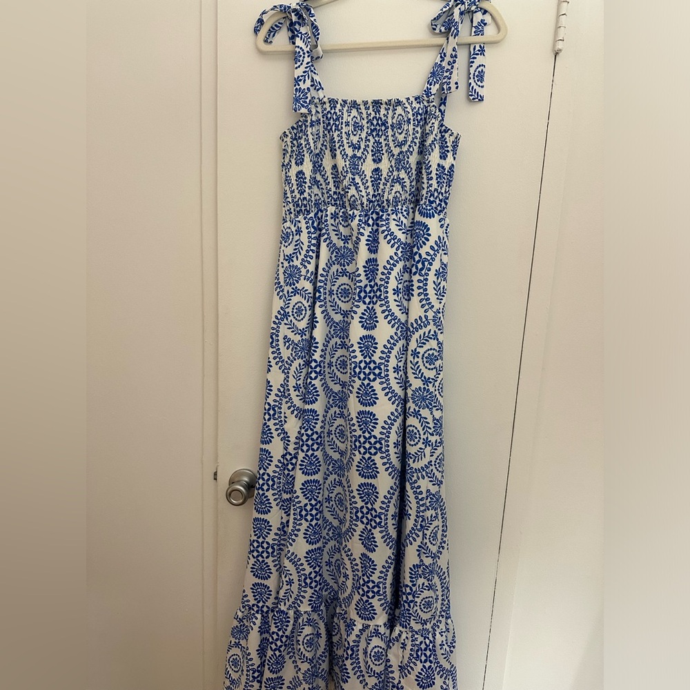 Blue floral maxi dress
